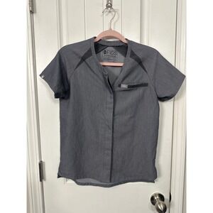 FIGS Tela Technical Collection Womens XXS Scrub Top Grey Button Front